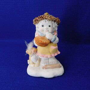 Vintage Dreamsicles Figurine With Pie & Cat Signed Kristen 1994